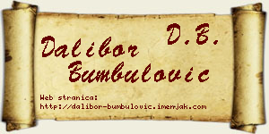 Dalibor Bumbulović vizit kartica